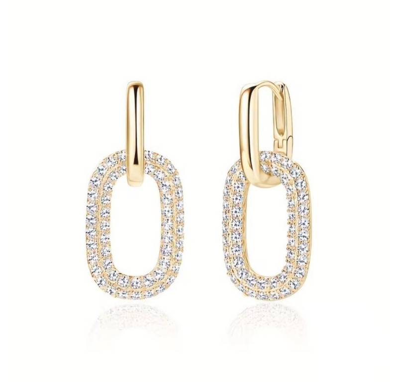 ROUGEMONT Paar Creolen Zweiteilige Damen Creolen Ohrringe Glamour, Zweiteilig von ROUGEMONT