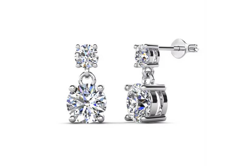 ROUGEMONT Paar Ohrhänger Extravagant funkelnde Damen Zirkonia Ohrhänger Hypoallergen, Hypoallergen für empfindliche Haut von ROUGEMONT