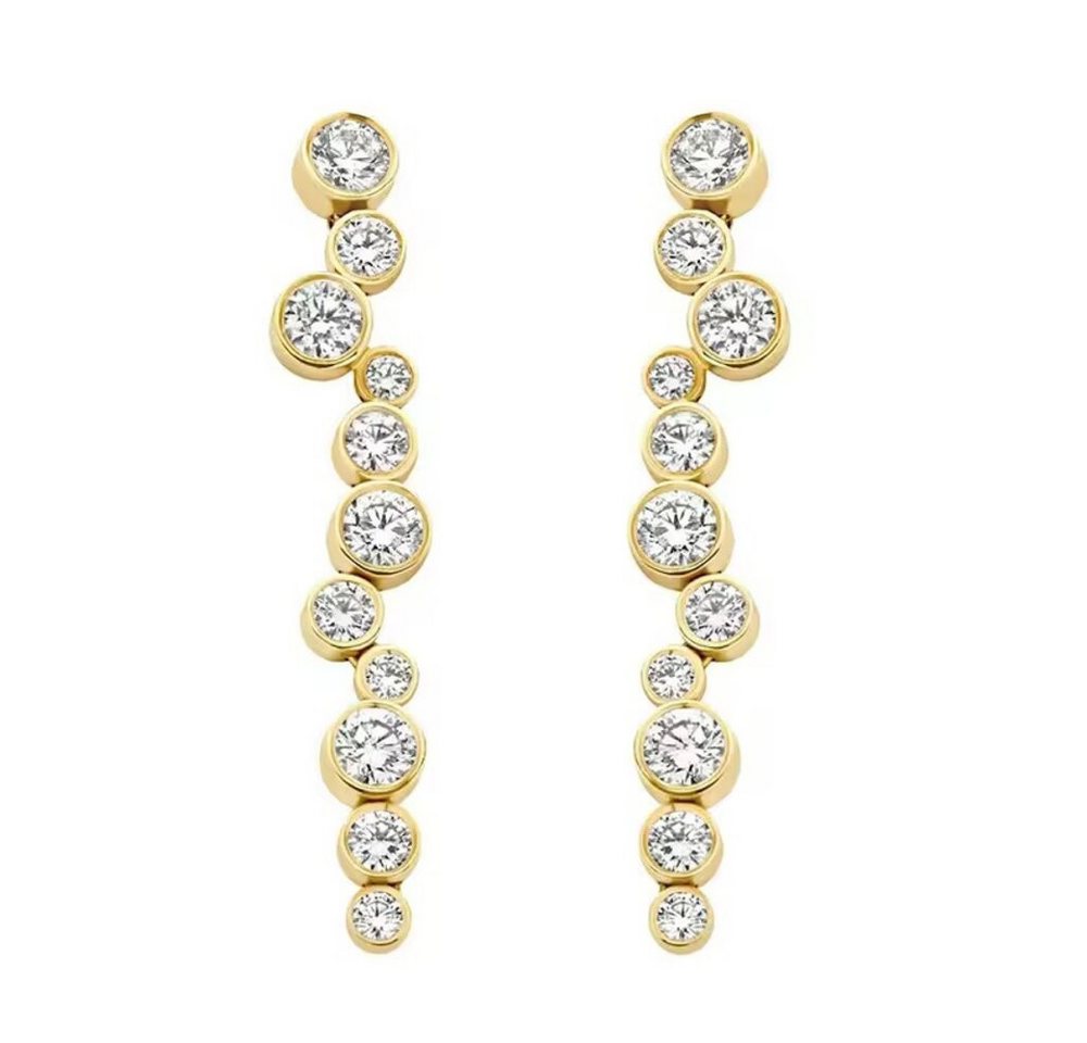 ROUGEMONT Paar Ohrhänger Funkelnde Damen Wasserfall Ohrringe 925 Silber, Echtschmuck von ROUGEMONT