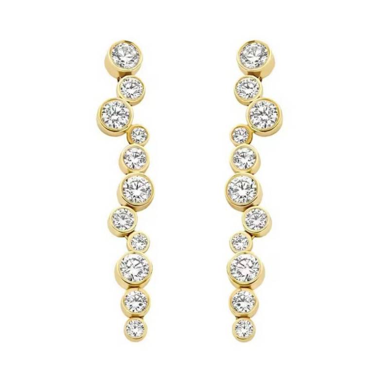 ROUGEMONT Paar Ohrhänger Funkelnde Damen Wasserfall Ohrringe 925 Silber, Echtschmuck von ROUGEMONT