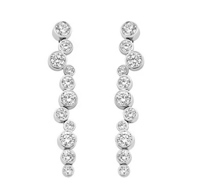 ROUGEMONT Paar Ohrhänger Funkelnde Damen Wasserfall Ohrringe 925 Silber, Echtschmuck von ROUGEMONT