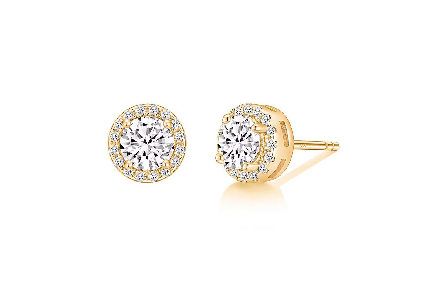 ROUGEMONT Paar Ohrstecker Funkelnde 4A Zirkonia Ohrstecker 5mm 925 Sterling Silber, 925 Sterling Silber 7/4A Zirkonia von ROUGEMONT