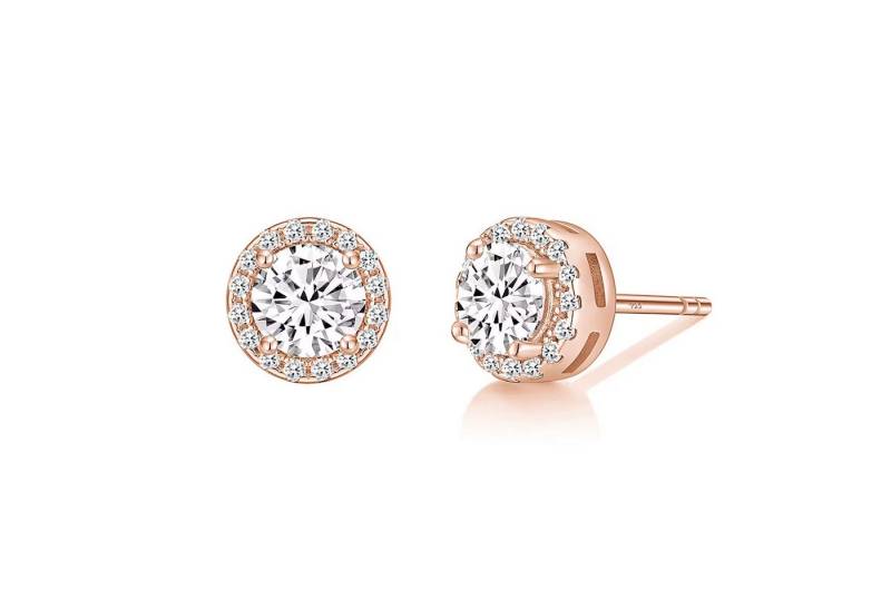 ROUGEMONT Paar Ohrstecker Funkelnde 4A Zirkonia Ohrstecker 5mm 925 Sterling Silber, 925 Sterling Silber 7/4A Zirkonia von ROUGEMONT