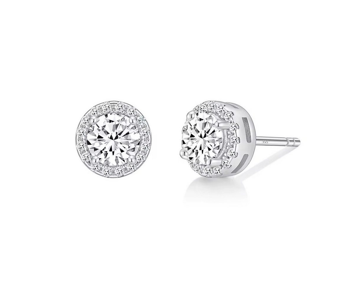 ROUGEMONT Paar Ohrstecker Funkelnde 4A Zirkonia Ohrstecker 5mm 925 Sterling Silber, 925 Sterling Silber 7/4A Zirkonia von ROUGEMONT
