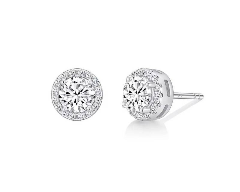 ROUGEMONT Paar Ohrstecker Funkelnde 4A Zirkonia Ohrstecker 5mm 925 Sterling Silber, 925 Sterling Silber 7/4A Zirkonia von ROUGEMONT