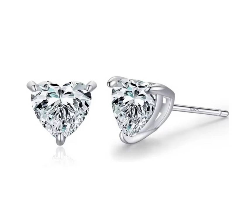 ROUGEMONT Paar Ohrstecker Funkelnde Damen Herz Ohrstecker Zirkonia Ohrstecker, Hypoallergen von ROUGEMONT