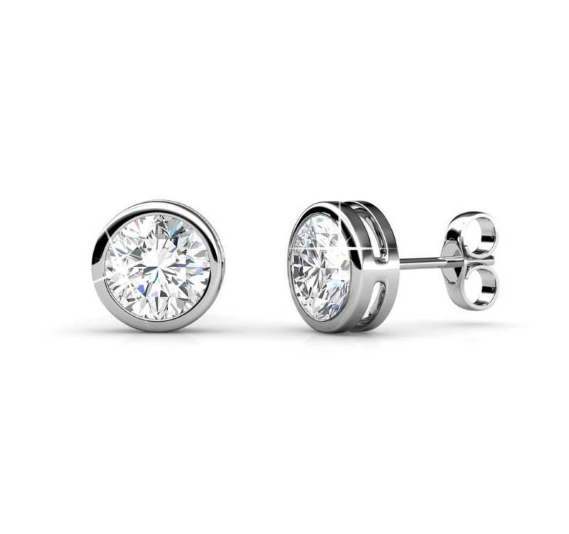 ROUGEMONT Paar Ohrstecker Funkelnde Damen Ohrstecker 925 Sterling Silber 18K Gold, Echtschmuck von ROUGEMONT