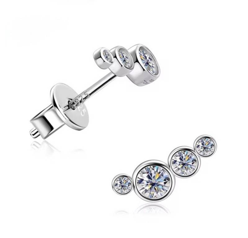 ROUGEMONT Paar Ohrstecker Funkelnde Moissanit Ohrstecker mit Echtheitszertifikat Gold, Echtschmuck mit Echtheitszertifikat von ROUGEMONT