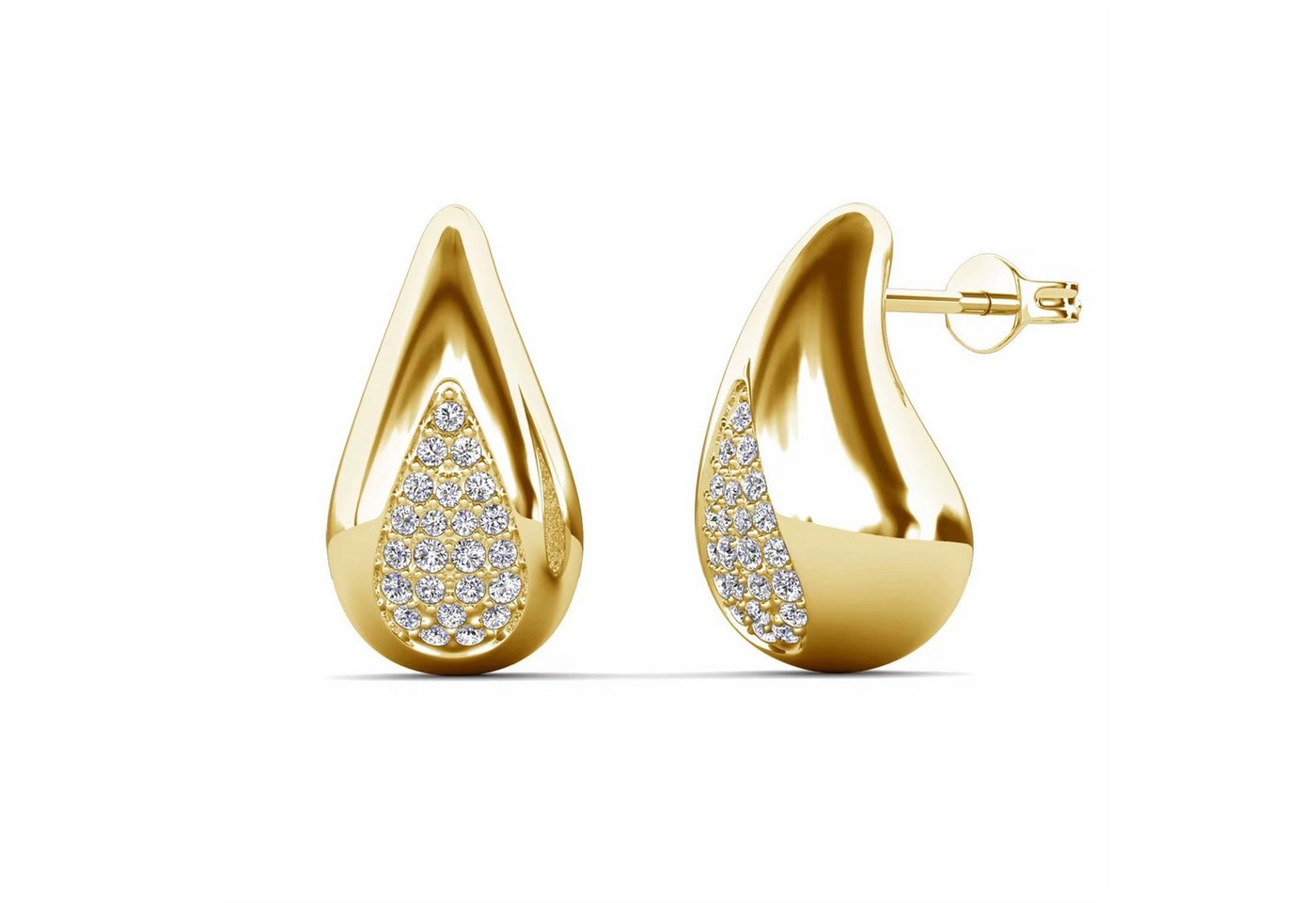 ROUGEMONT Paar Ohrstecker Funkelnde Tropfen Ohrstecker mit Kristall Besatz, Hypoallergen von ROUGEMONT