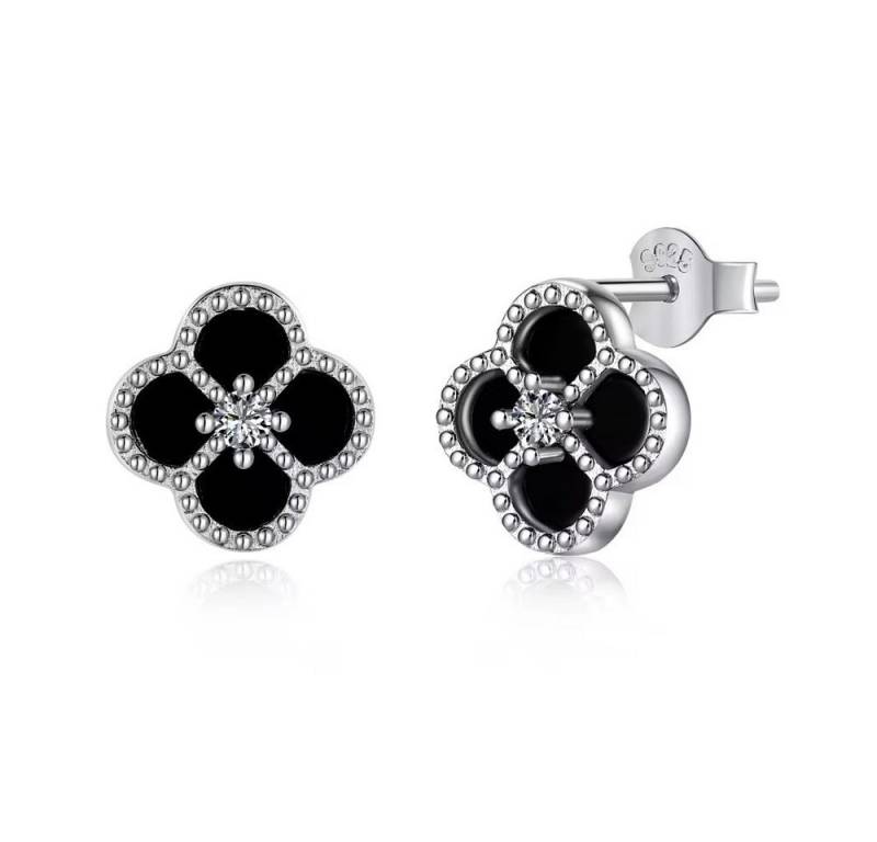 ROUGEMONT Paar Ohrstecker Glücksbringer Kleeblatt Ohrstecker aus 925 Sterling Silber, Echtschmuck von ROUGEMONT