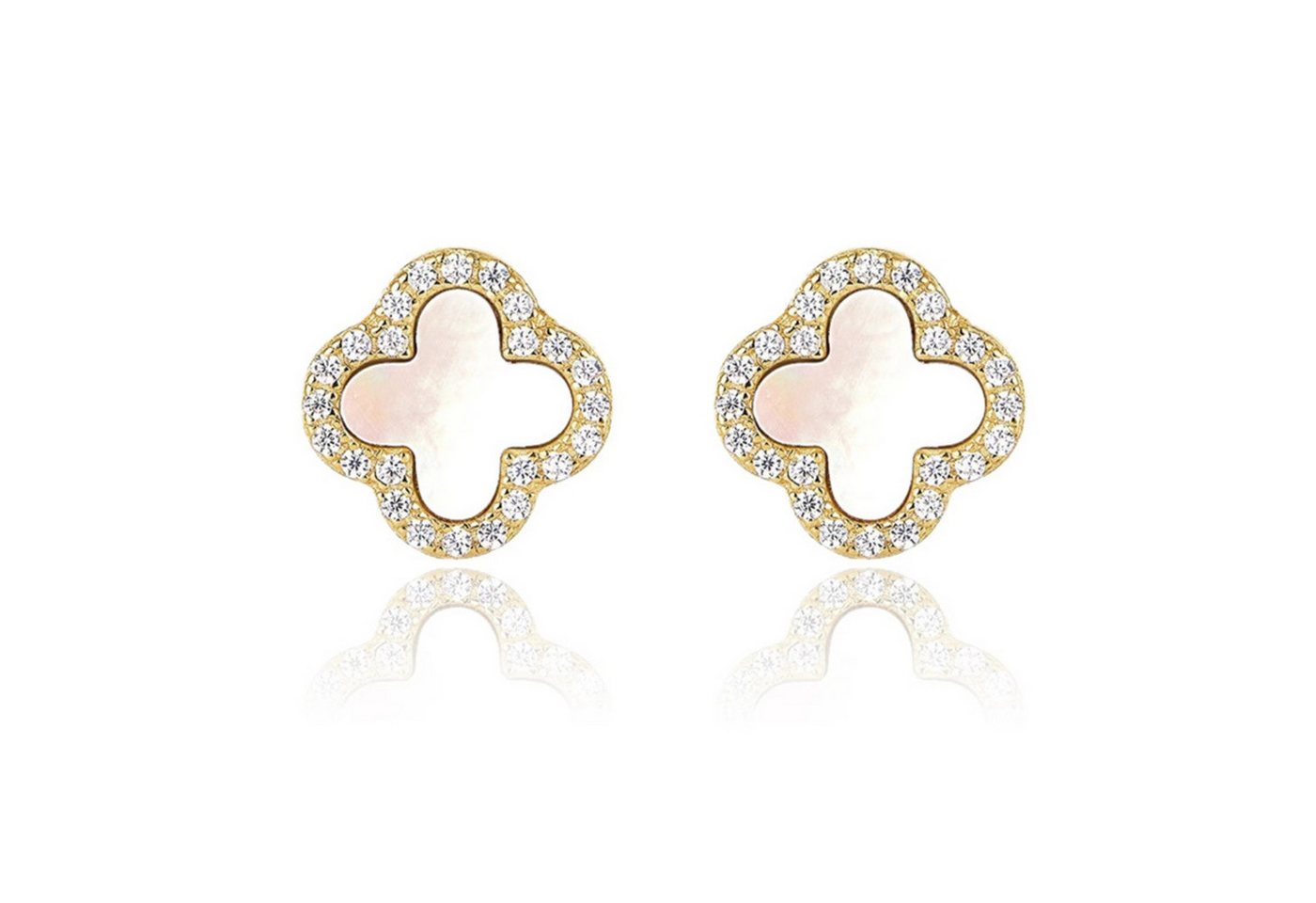 ROUGEMONT Paar Ohrstecker Kleeblatt Damen Glücksbringer Ohrstecker 925 Sterling Silber, Hypoallergen von ROUGEMONT