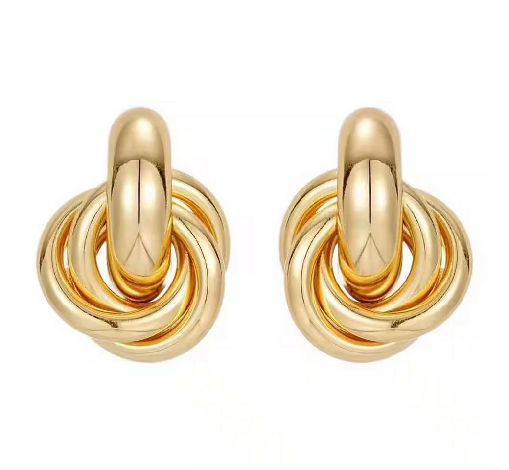 ROUGEMONT Paar Ohrstecker Knoten Trend Ohrsecker 18K Vergoldung Hypoallergen, Hypoalölergen für empfindliche Haut von ROUGEMONT