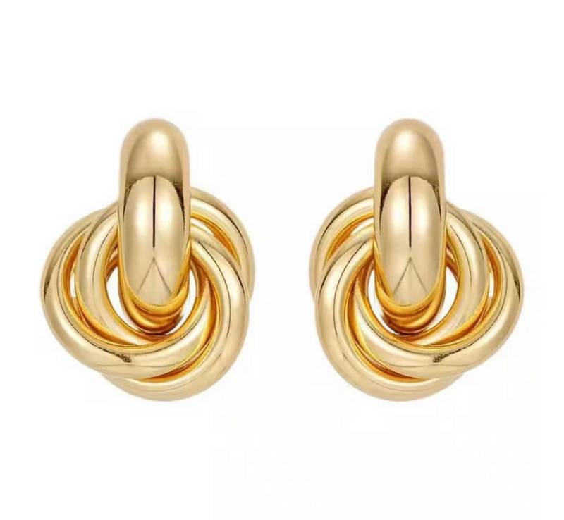 ROUGEMONT Paar Ohrstecker Knoten Trend Ohrsecker 18K Vergoldung Hypoallergen, Hypoalölergen für empfindliche Haut von ROUGEMONT