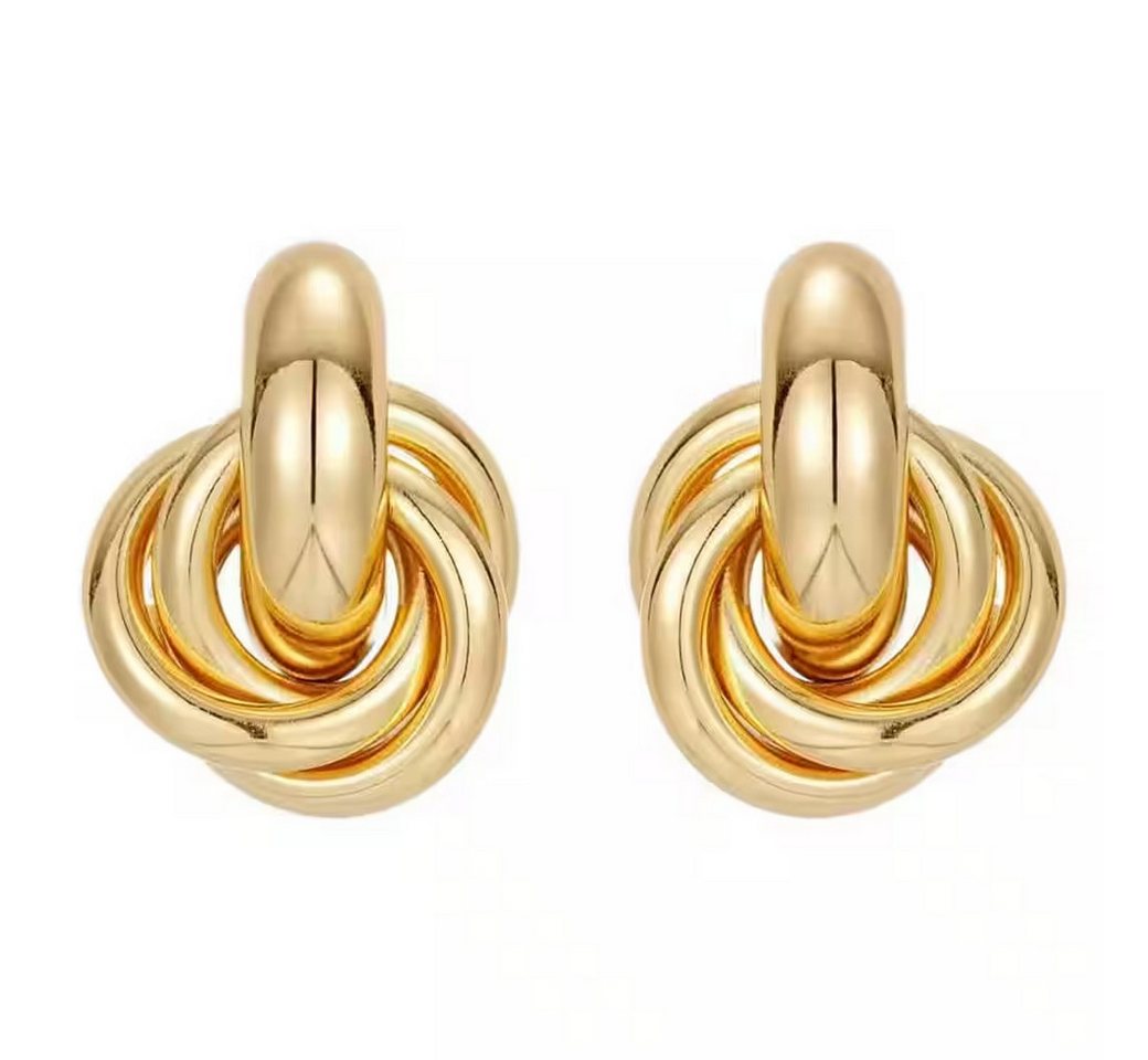 ROUGEMONT Paar Ohrstecker Knoten Trend Ohrsecker 18K Vergoldung Hypoallergen, Hypoalölergen für empfindliche Haut von ROUGEMONT