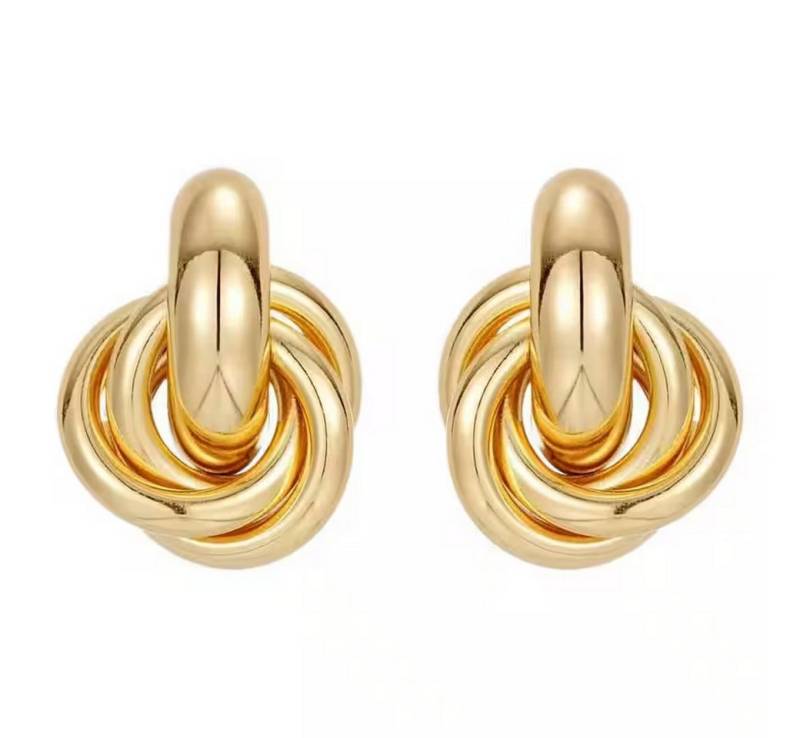 ROUGEMONT Paar Ohrstecker Knoten Trend Ohrsecker 18K Vergoldung Hypoallergen, Hypoalölergen für empfindliche Haut von ROUGEMONT