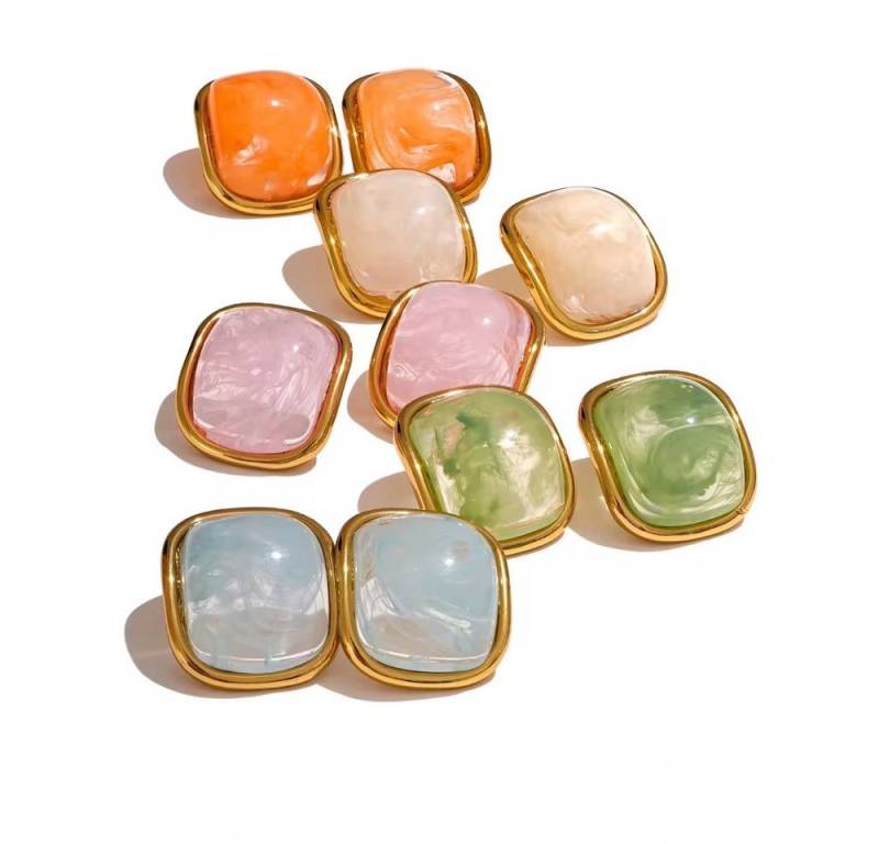 ROUGEMONT Paar Ohrstecker Trendige Damen statement Macaron Ohrstecker Gold von ROUGEMONT