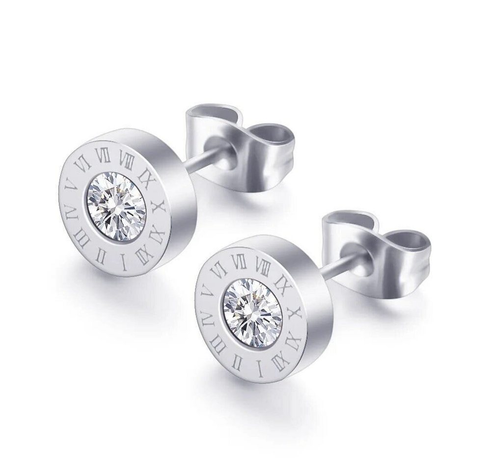 ROUGEMONT Paar Ohrstecker Zirkonia Ohrstecker Edelstahl Gold Hypoallergen, Wasserfest von ROUGEMONT