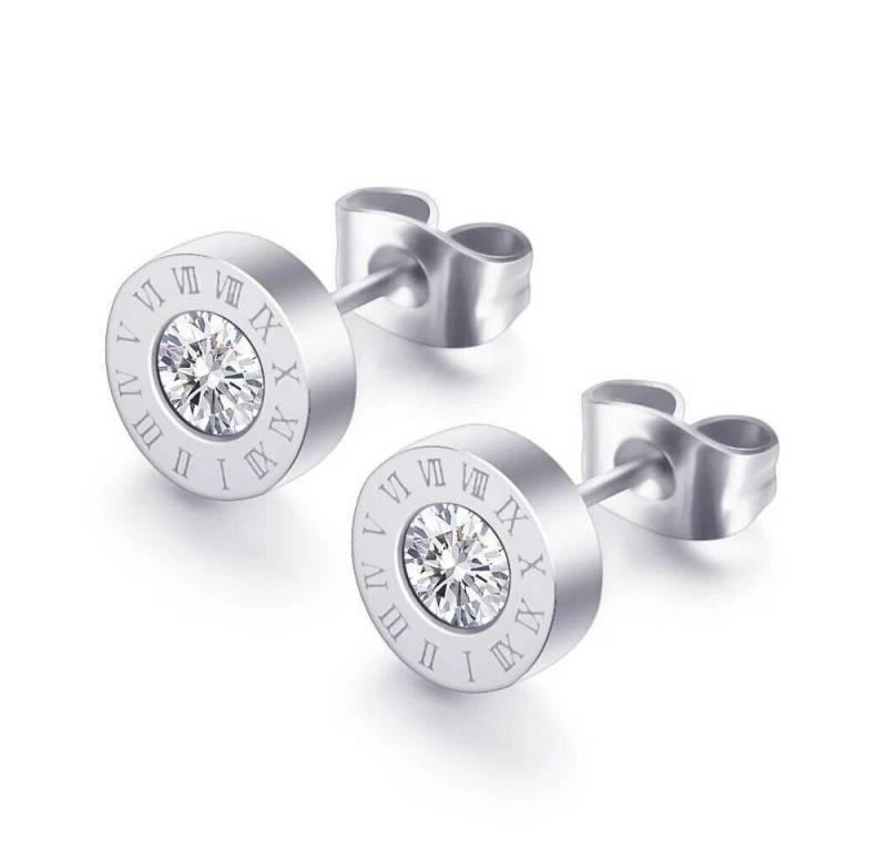 ROUGEMONT Paar Ohrstecker Zirkonia Ohrstecker Edelstahl Gold Hypoallergen, Wasserfest von ROUGEMONT