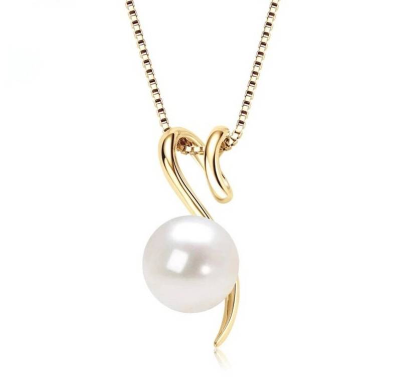 ROUGEMONT Perlenkette Extravagante Perlen Halskette Süßwasserperle 925 Silber 18K Gold, Hypoallergen von ROUGEMONT