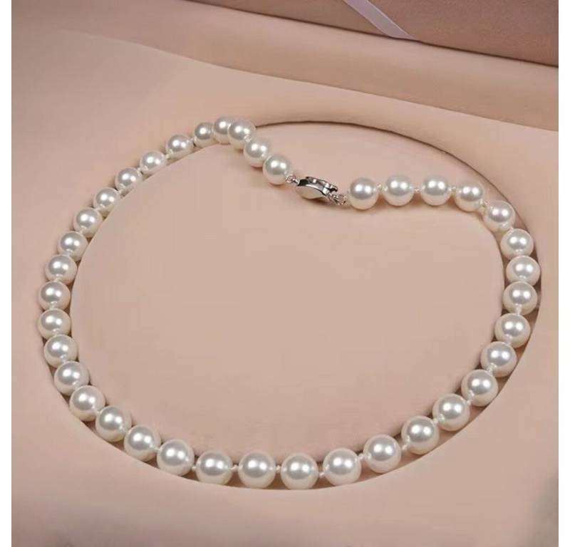 ROUGEMONT Perlenkette Luxuriöse Damen Perlen Halskette Perlen 10mm 45cm 925 Silber von ROUGEMONT