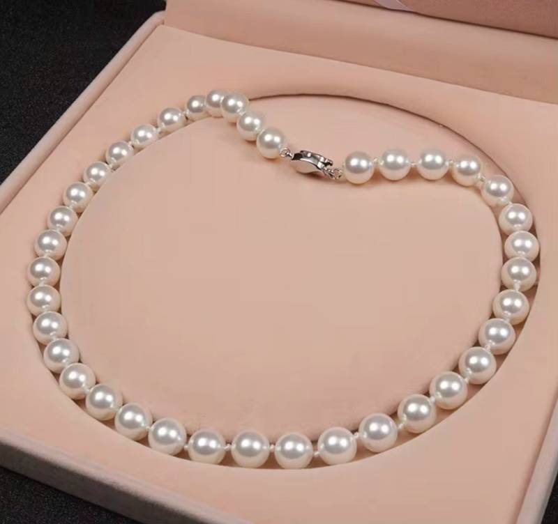 ROUGEMONT Perlenkette Luxuriöse Damen Perlen Halskette Perlen 10mm 45cm 925 Silber von ROUGEMONT