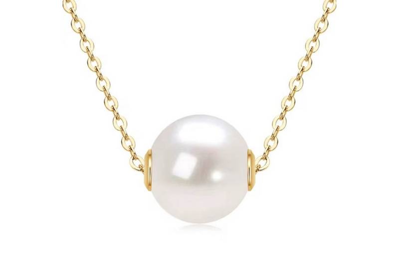 ROUGEMONT Perlenkette Moderne Perlen Halskette Süßwasser Zuchtperle 925 Sterling Silber, Echte Süßwasser Zuchtperle von ROUGEMONT