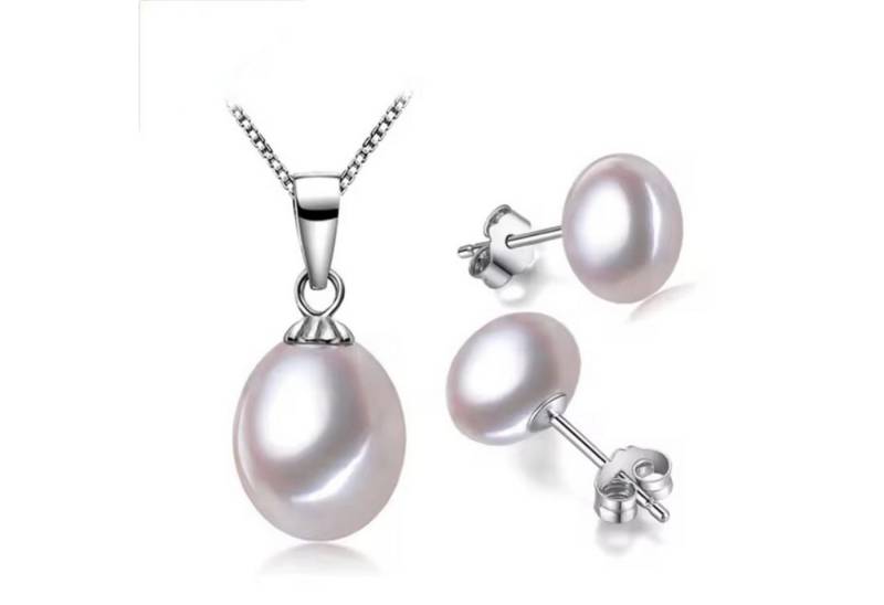 ROUGEMONT Perlenketten-Set Elegantes Perlen Set Perlenhalskette + Ohrringe 925 Sterling Silber von ROUGEMONT