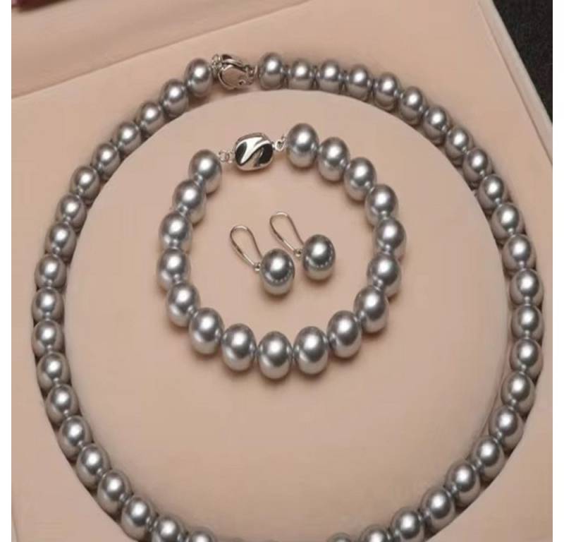 ROUGEMONT Perlenketten-Set Perlenkette mit Halskette +Ohrringe + Armband 925 Sterling Silber von ROUGEMONT