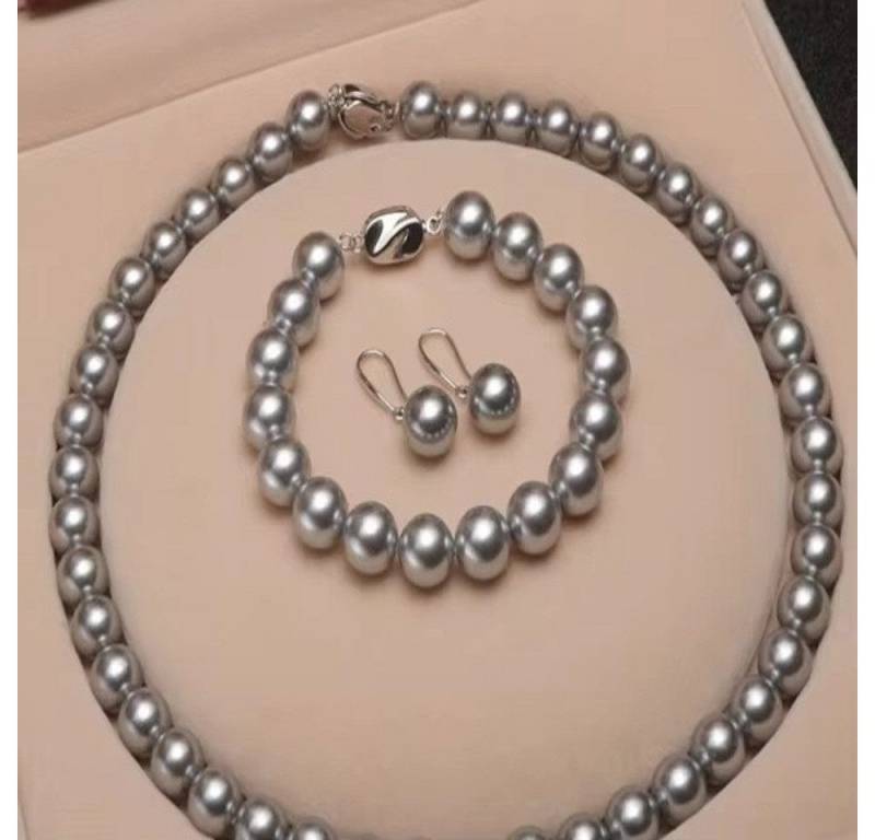 ROUGEMONT Perlenketten-Set Perlenkette mit Halskette +Ohrringe + Armband 925 Sterling Silber von ROUGEMONT