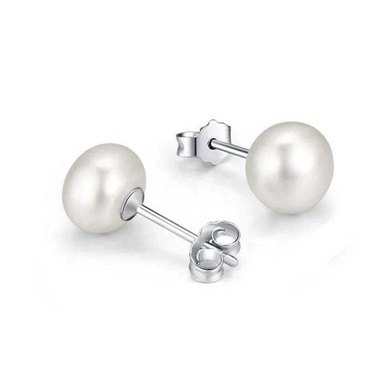 ROUGEMONT Perlenohrringe Damen Perlen Ohrstecker Süßwasserperlen 925 Sterling Silber, Echte Perlen von ROUGEMONT