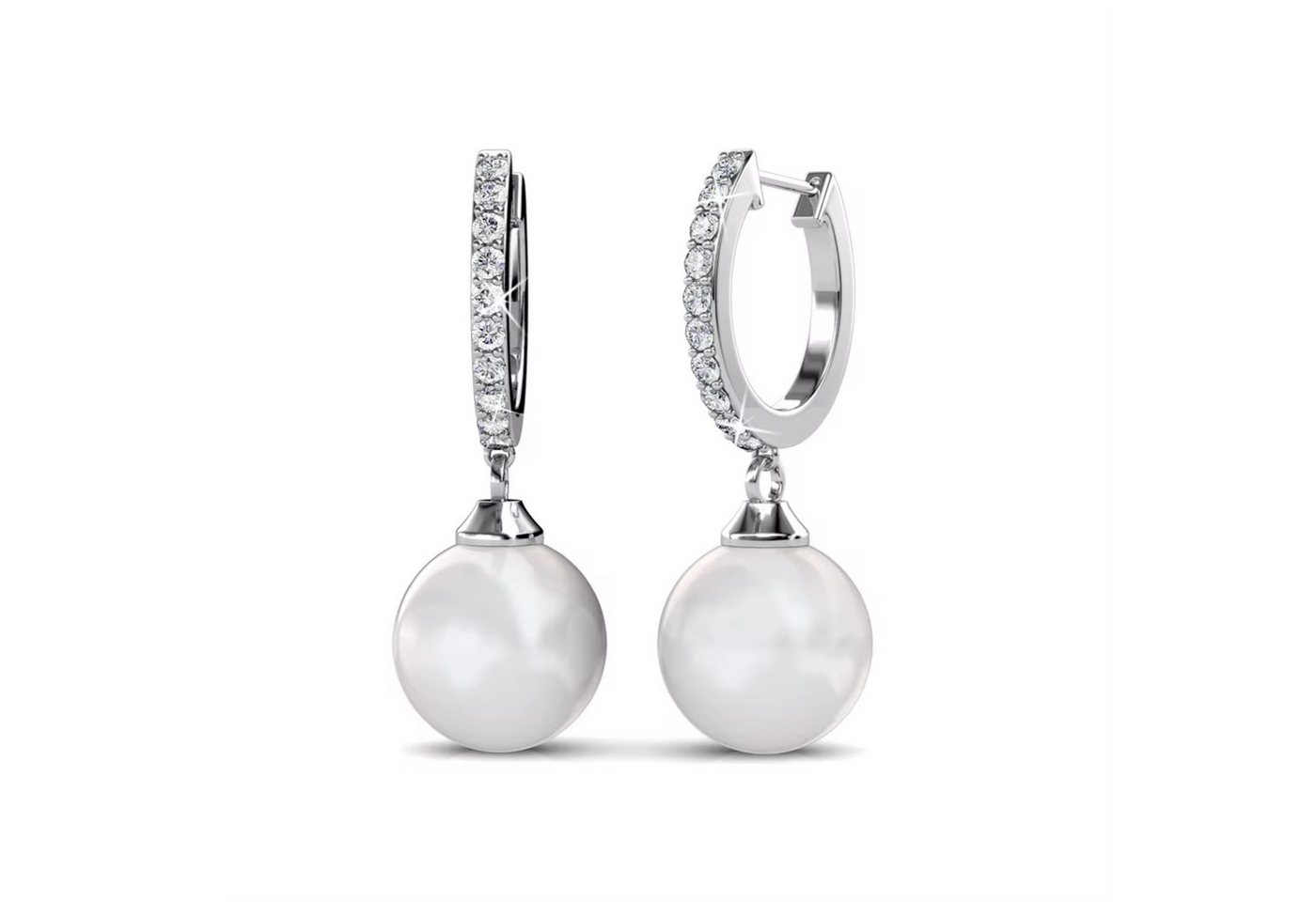 ROUGEMONT Perlenohrringe Extravagante Perlen Creolen Ohrringe Rosé Hypoallergen, Hypoallergen von ROUGEMONT