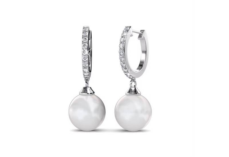 ROUGEMONT Perlenohrringe Extravagante Perlen Creolen Ohrringe Rosé Hypoallergen, Hypoallergen von ROUGEMONT