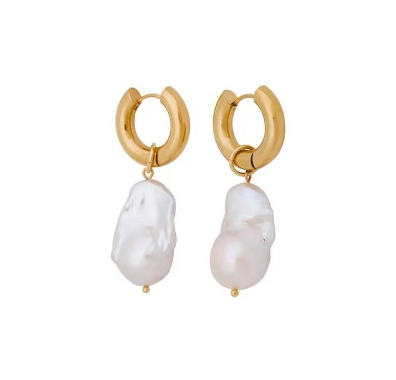 ROUGEMONT Perlenohrringe Handgefertigte Süßwasserperlen Tropfen Ohrringe Monte Mare 18K Gold, Hypoallergen von ROUGEMONT