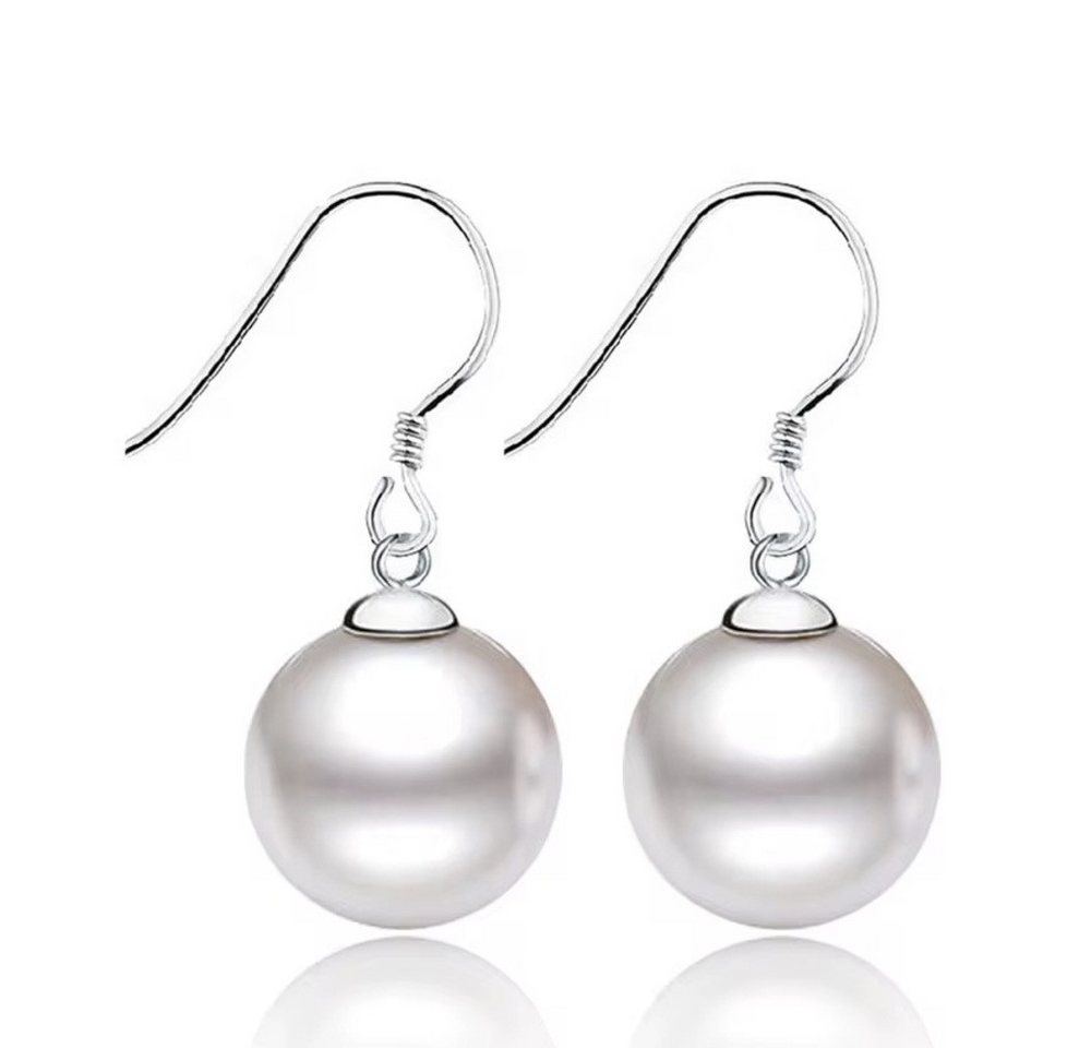 ROUGEMONT Perlenohrringe Modische Perlen Ohrhänger Ohrringe 10mm Perle 925 Silber, 10mm Perle von ROUGEMONT