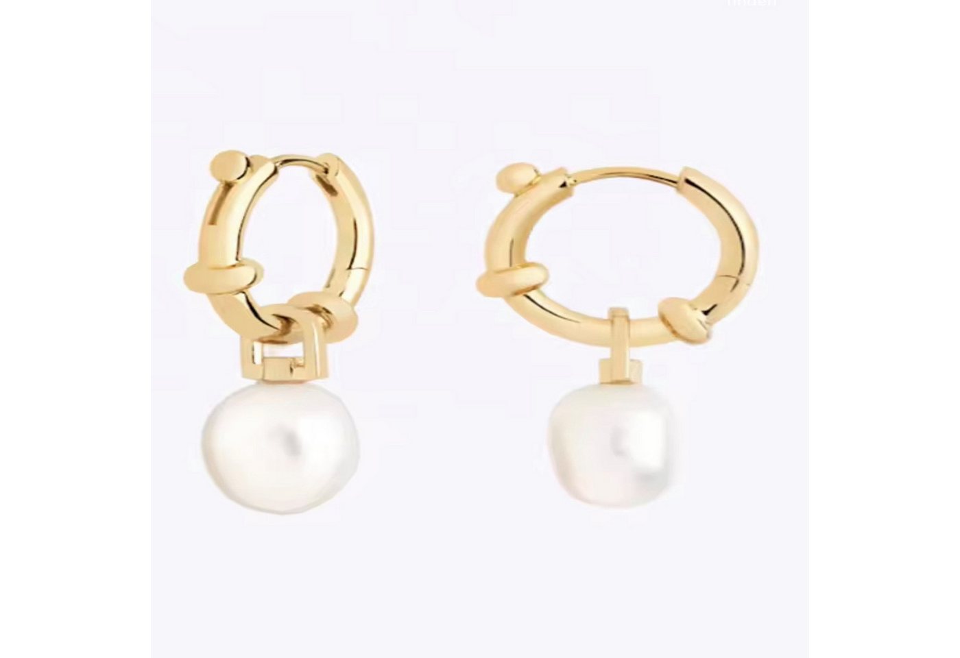 ROUGEMONT Perlenohrringe Trendige Süßwasser Perlen Creolen Ohrringe 925 Sterling Silber, 925 Sterling Silber von ROUGEMONT