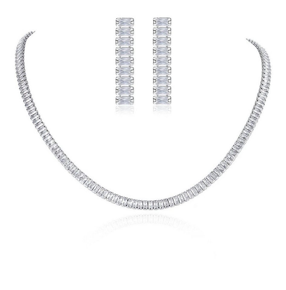 ROUGEMONT Schmuckset Brautschmuck-Set funkelnde Zirkonia Halskette und Ohrhänger, Wasserfest von ROUGEMONT