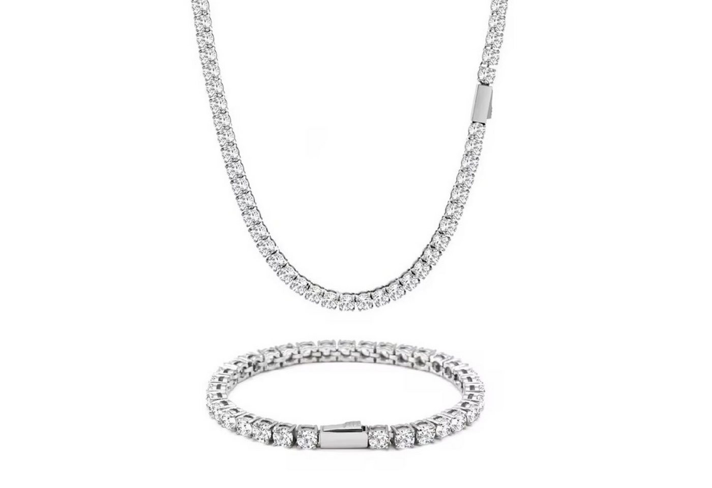 ROUGEMONT Schmuckset Damen Schmuckset Tennisarmband + Halskette 4mm 45cm, Hypoallergen von ROUGEMONT