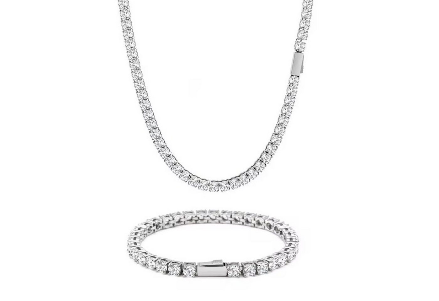 ROUGEMONT Schmuckset Damen Schmuckset Tennisarmband + Halskette 4mm 45cm, Hypoallergen von ROUGEMONT