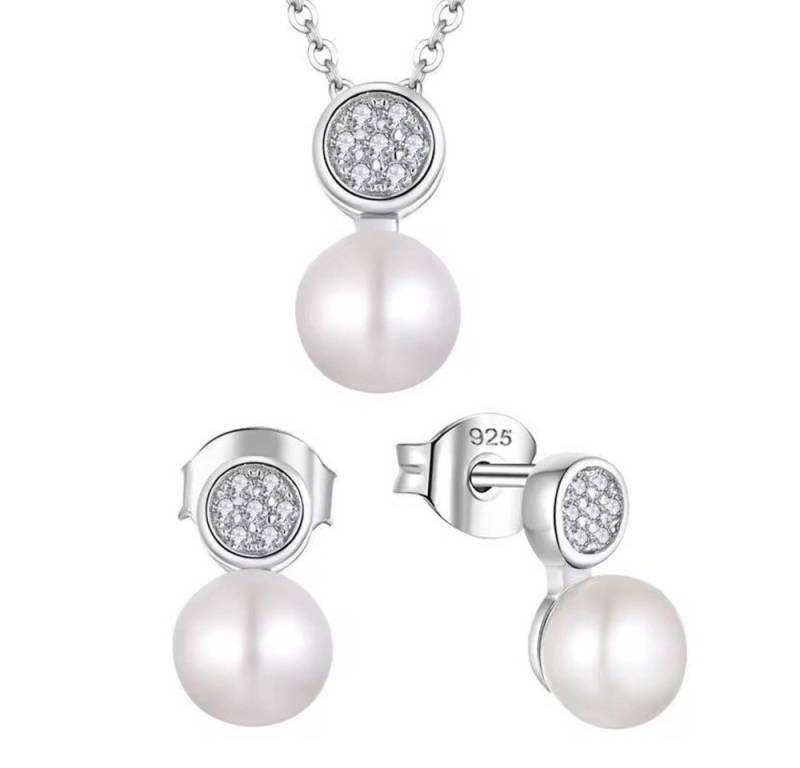 ROUGEMONT Schmuckset Extravagantes Damen Schmuckset Perlenkette und Perlen Ohrringe, Echtschmuck von ROUGEMONT