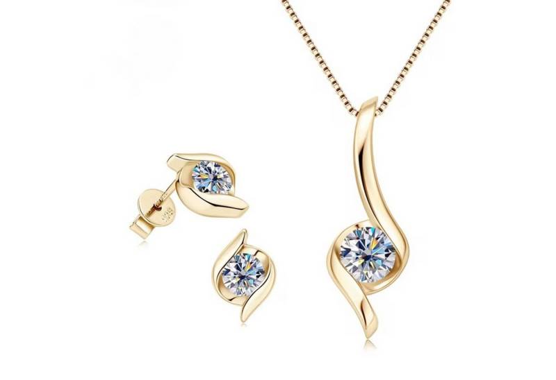 ROUGEMONT Schmuckset Extravagantes stilvolles Damen Schmuckset Moissanit VVS, Echtschmuck mit Echtheitszertifikat von ROUGEMONT