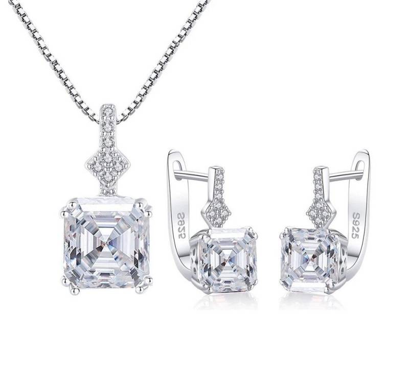 ROUGEMONT Schmuckset Funkelndes Damen Schmuckset 925 Sterling Silber Halskette+Ohrringe, Echtschmuck von ROUGEMONT