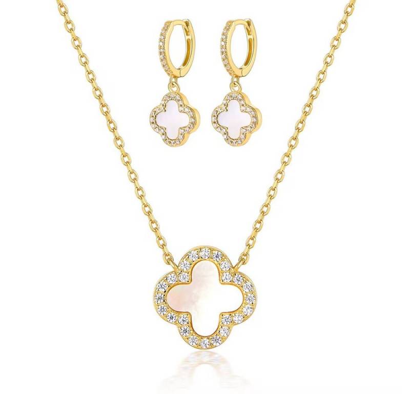 ROUGEMONT Schmuckset Glücksbringer Damen Schmuckset Kleeblatt 925 Sterling Silber, Echtschmuck von ROUGEMONT