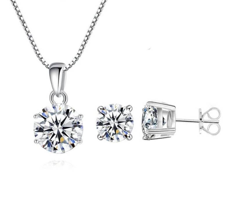 ROUGEMONT Schmuckset Schmuckset Halskette Ohrringe 925 Sterling Silber 2 Teile, Echtschmuck von ROUGEMONT