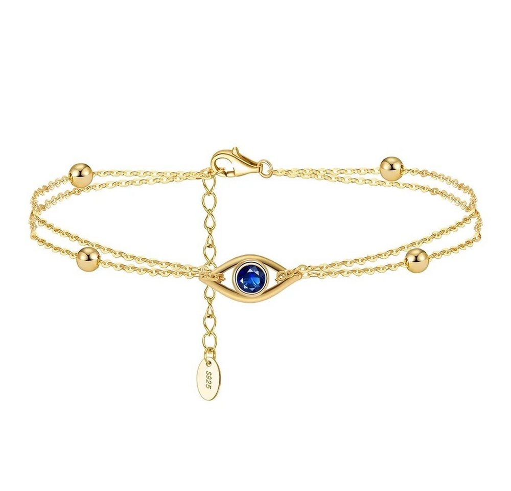 ROUGEMONT Silberarmband Talisman Armband 925 Sterling Silber 18K Gold Nazar Auge, Echtschmuck von ROUGEMONT