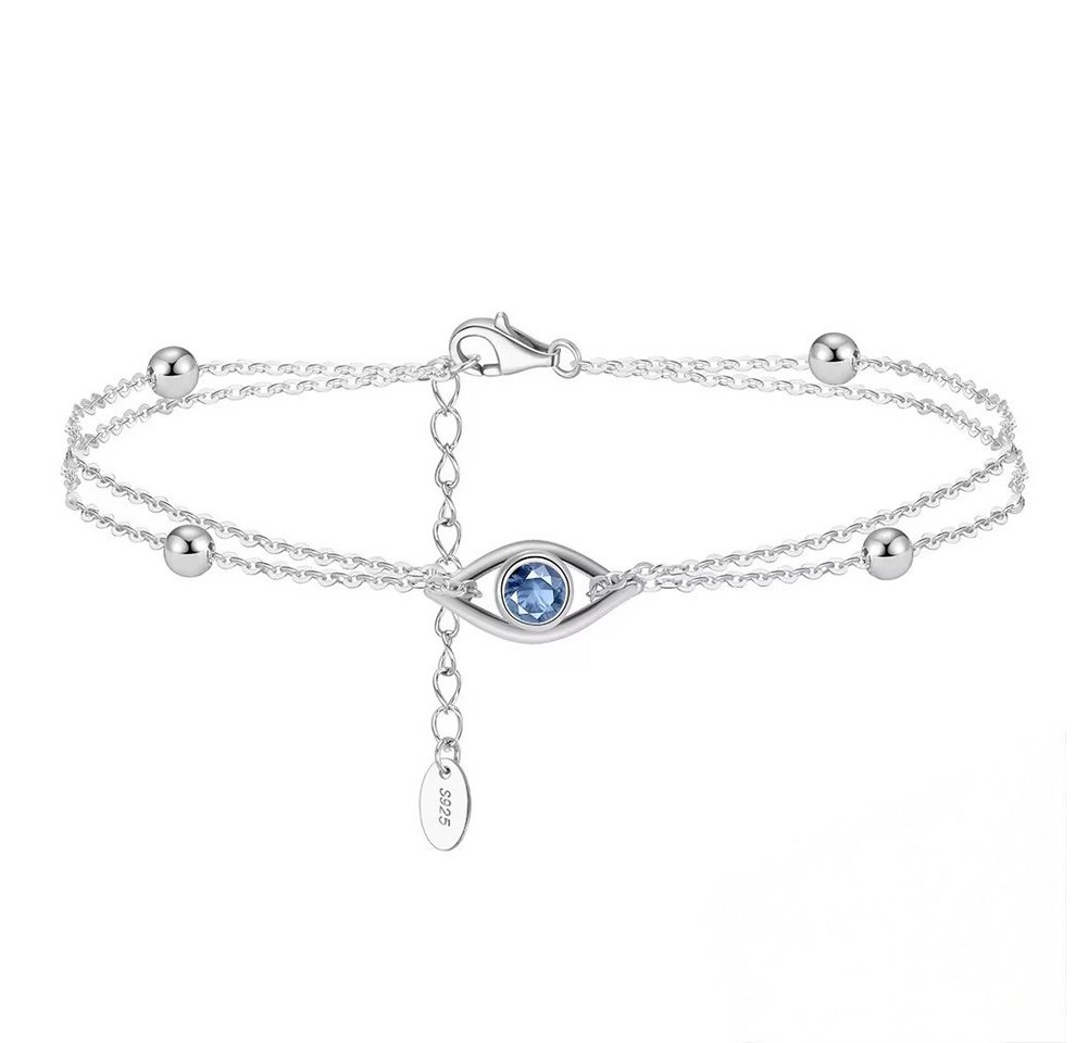 ROUGEMONT Silberarmband Talisman Armband 925 Sterling Silber 18K Gold Nazar Auge, Echtschmuck von ROUGEMONT