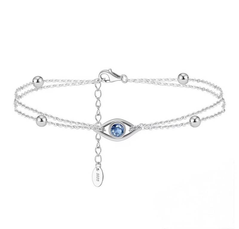 ROUGEMONT Silberarmband Talisman Armband 925 Sterling Silber 18K Gold Nazar Auge, Echtschmuck von ROUGEMONT