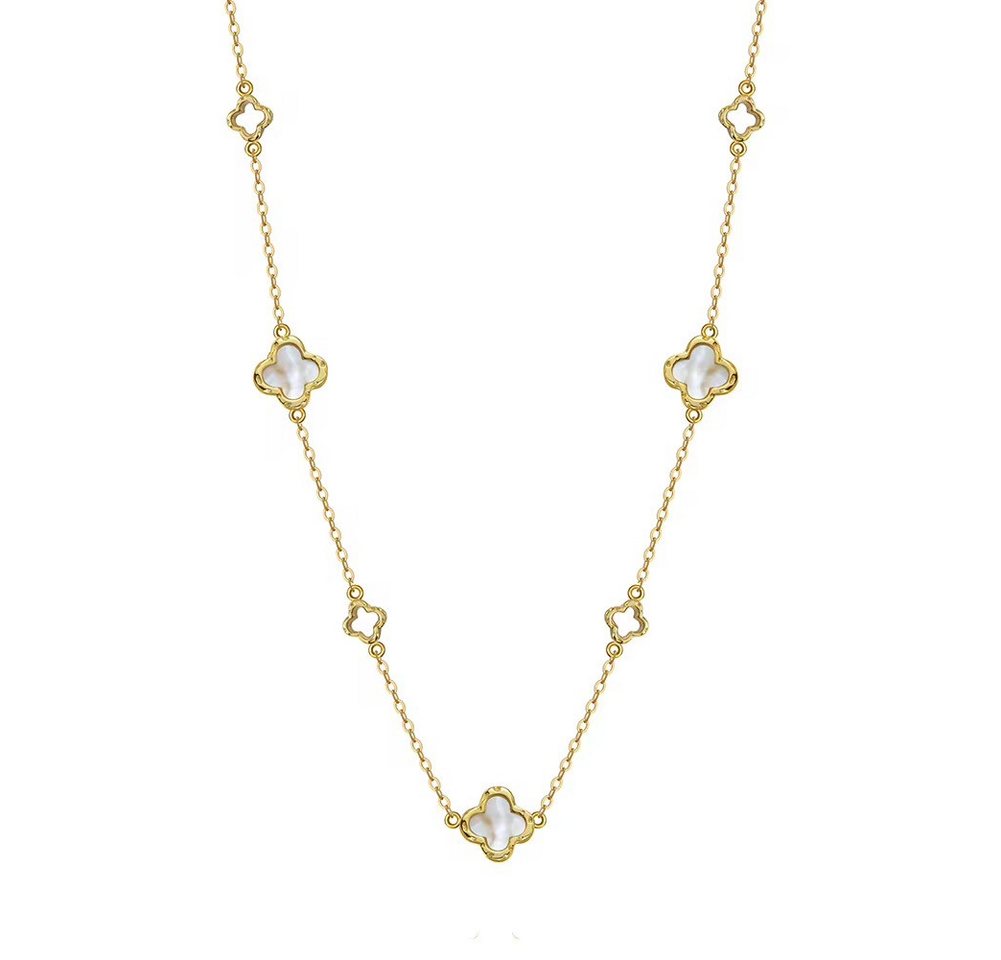 ROUGEMONT Silberkette Damen Kleeblatt Halskette 925 Sterling Silber Glücksbringer 45cm, Echtschmuck 925 Sterling Silber von ROUGEMONT