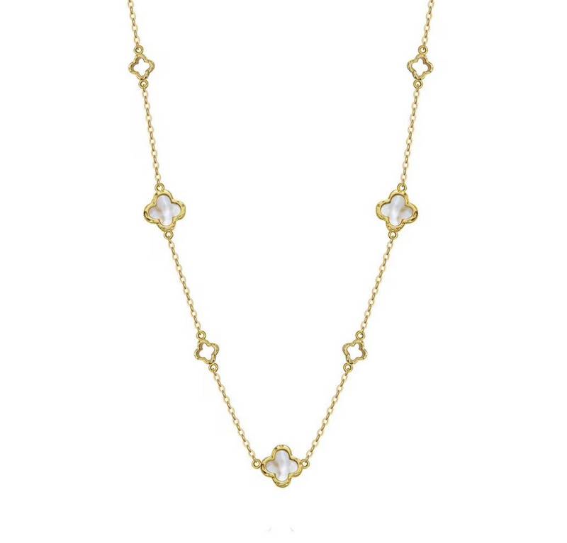 ROUGEMONT Silberkette Damen Kleeblatt Halskette 925 Sterling Silber Glücksbringer 45cm, Echtschmuck 925 Sterling Silber von ROUGEMONT