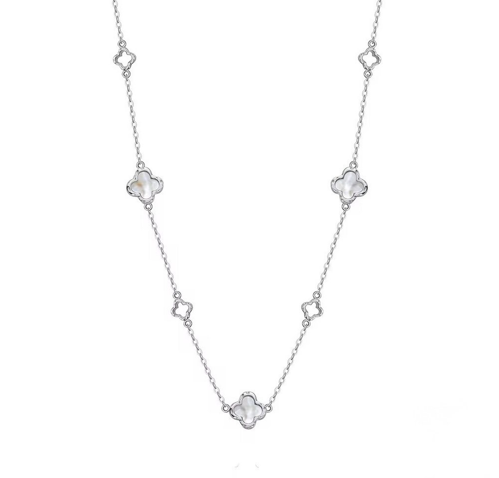 ROUGEMONT Silberkette Damen Kleeblatt Halskette 925 Sterling Silber Glücksbringer 45cm, Echtschmuck 925 Sterling Silber von ROUGEMONT