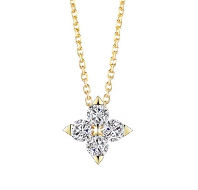 ROUGEMONT Silberkette Filigrane Kleeblatt Glücksbringer Halskette aus 925 Sterling Silber, Funkelndes Kleeblatt Design von ROUGEMONT